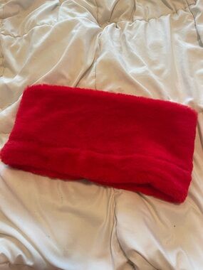 Banana Republic Red Faux Fur Scarf